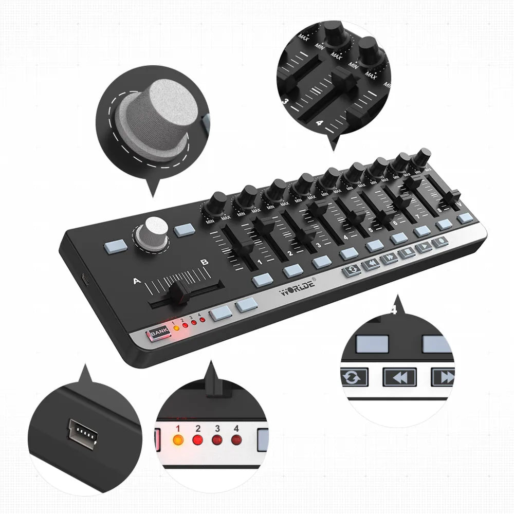 Worlde MIDI Controller EasyControl.9 Portable