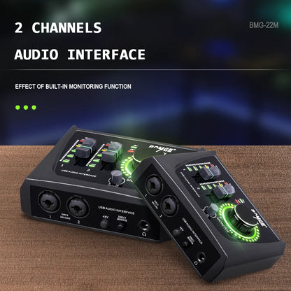 BOMGE 2 Channel USB Audio Interface for Recording
