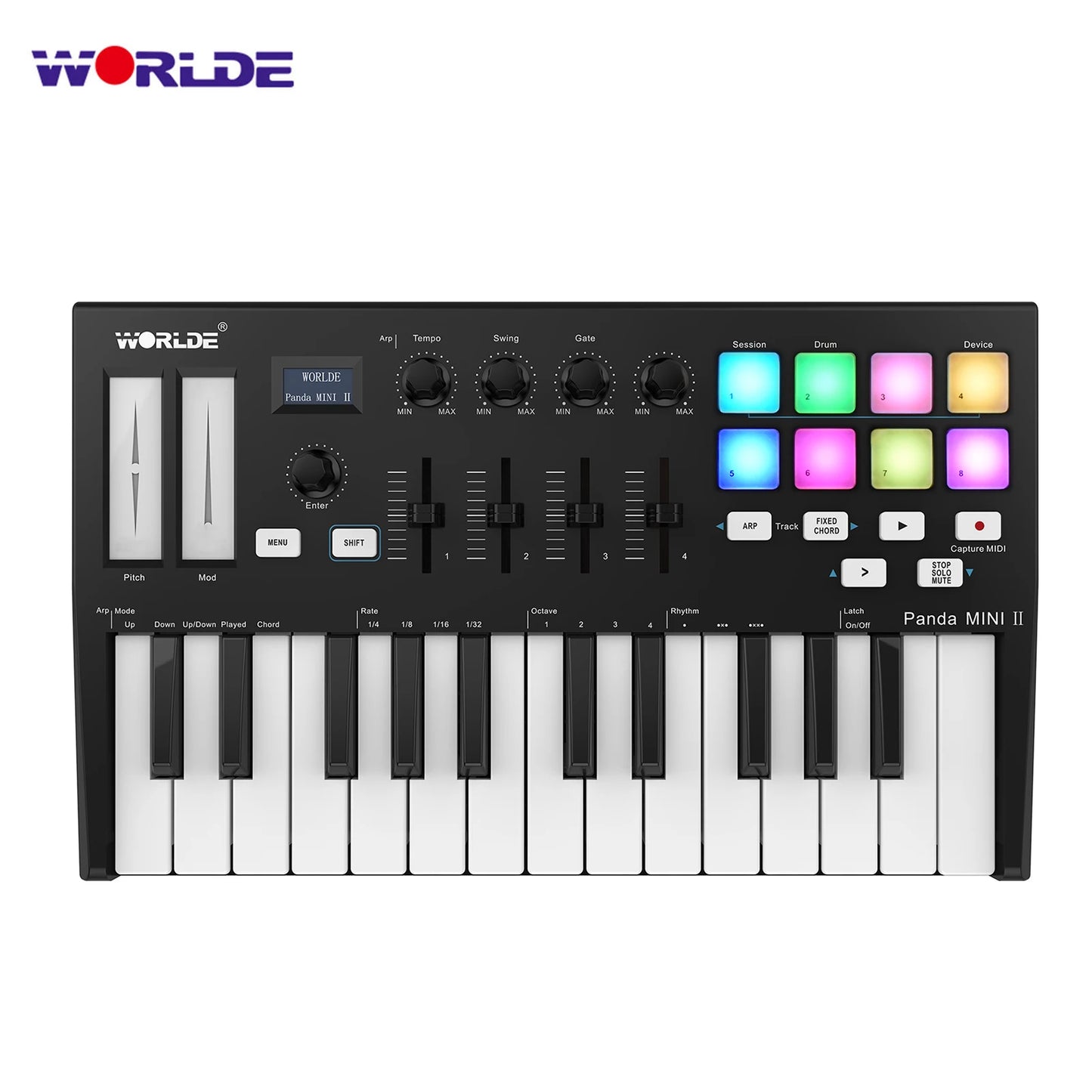 WORLDE Panda MINI II 25-Key USB MIDI Keyboard
