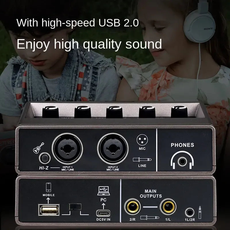 TEYU Q-16 Audio Interface Sound Card 16-bit/48KHz
