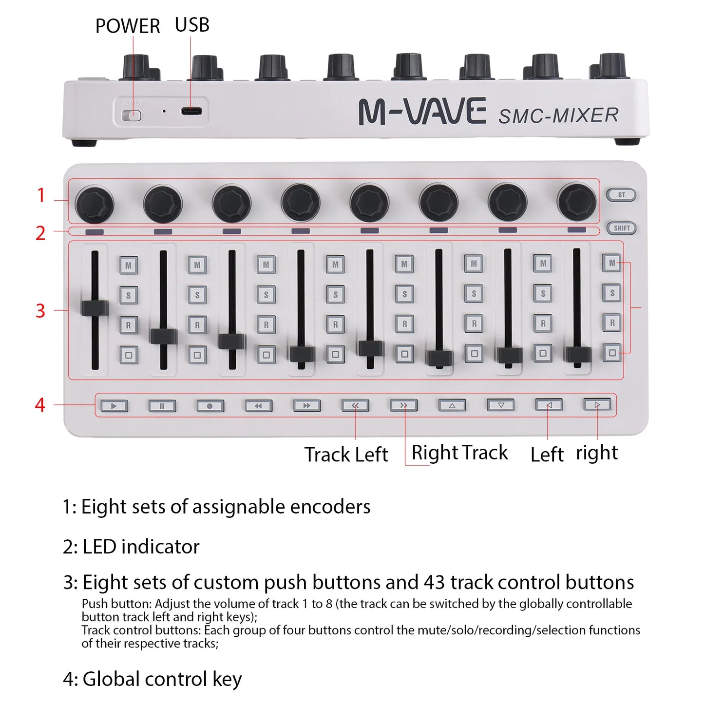 MIDI Controller MIDI Mixing Console BT