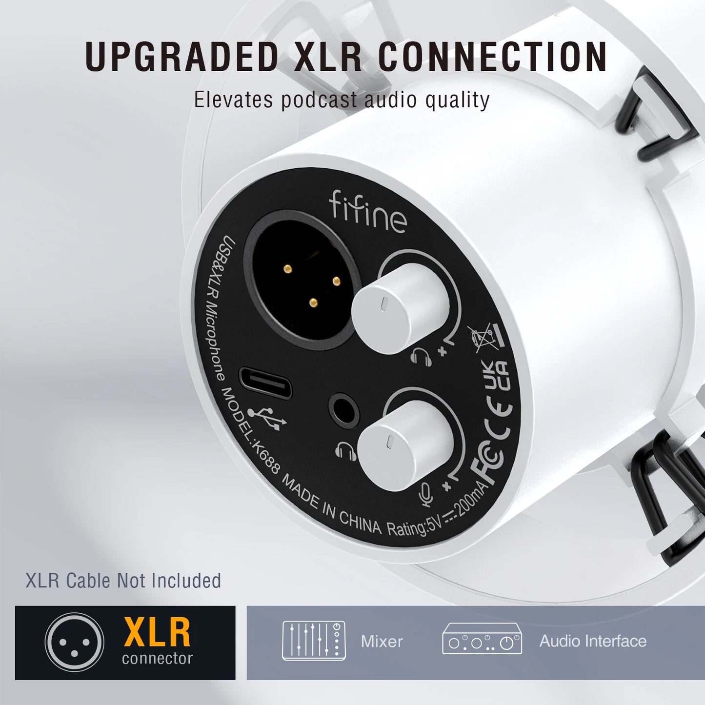 FIFINE Dynamic USB/XLR Microphone with Gain Knob