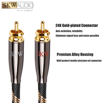 SKW High-end RCA Cable 2 RCA to 2 RCA Audio Cable