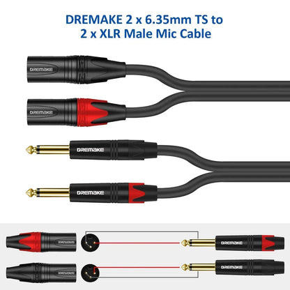 DREMAKE Hifi Audio Cable Dual 6.5mm