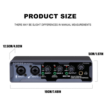 BOMGE Mixer Sound Card 24-bit/192KHz